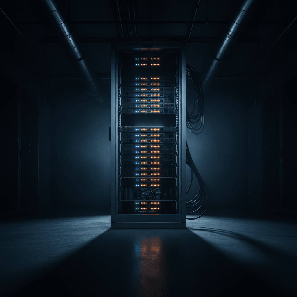 Server rack in a data center